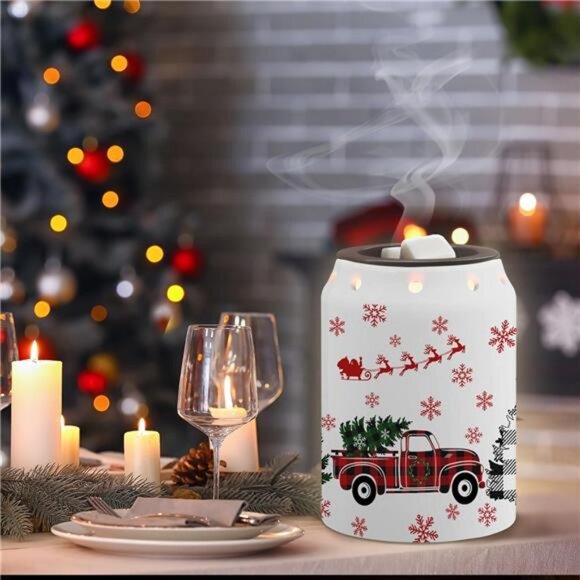 Christmas Wax Warmer-Christmas Decorations Truck Ceramic...